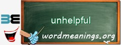 WordMeaning blackboard for unhelpful